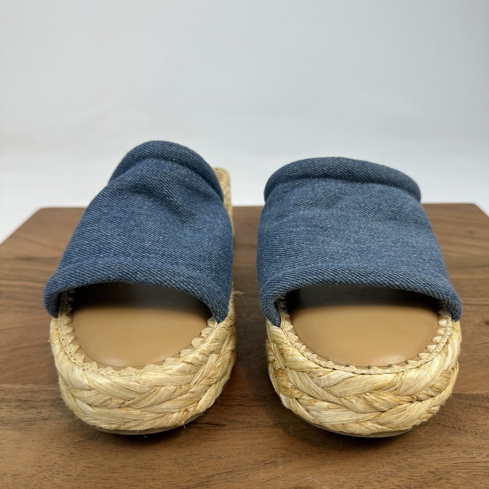 Womens Dolce Vita Chavi Blue Denim Platform Espadrille Slides Sandals Size 9 M - Picture 2 of 8